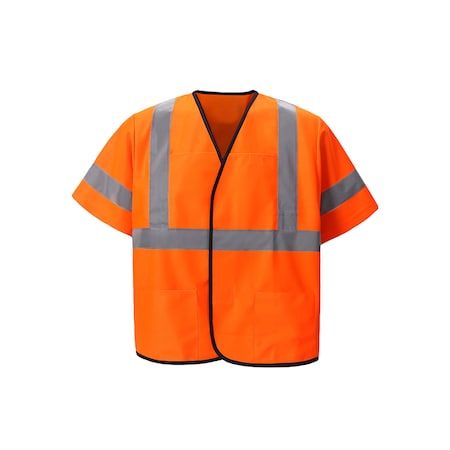 Class 3 Light Weight Safety Vest, 4X-Large/5X-Large, Orange, Class 3